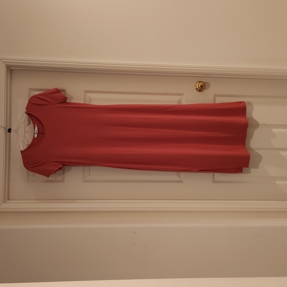 Just Fab Women's Summer Loungewear Dress Cap Sleeve Side Slits Orange Size XS